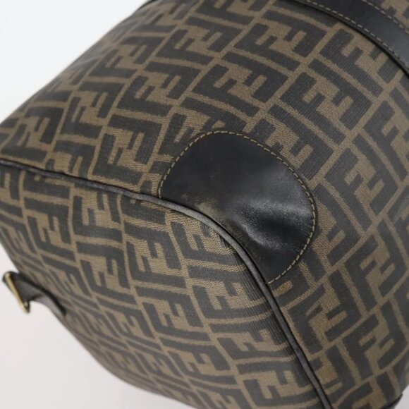 FENDI Zucca Canvas Boston Bag PVC Black Brown Auth 144233 - Picture 5 of 16